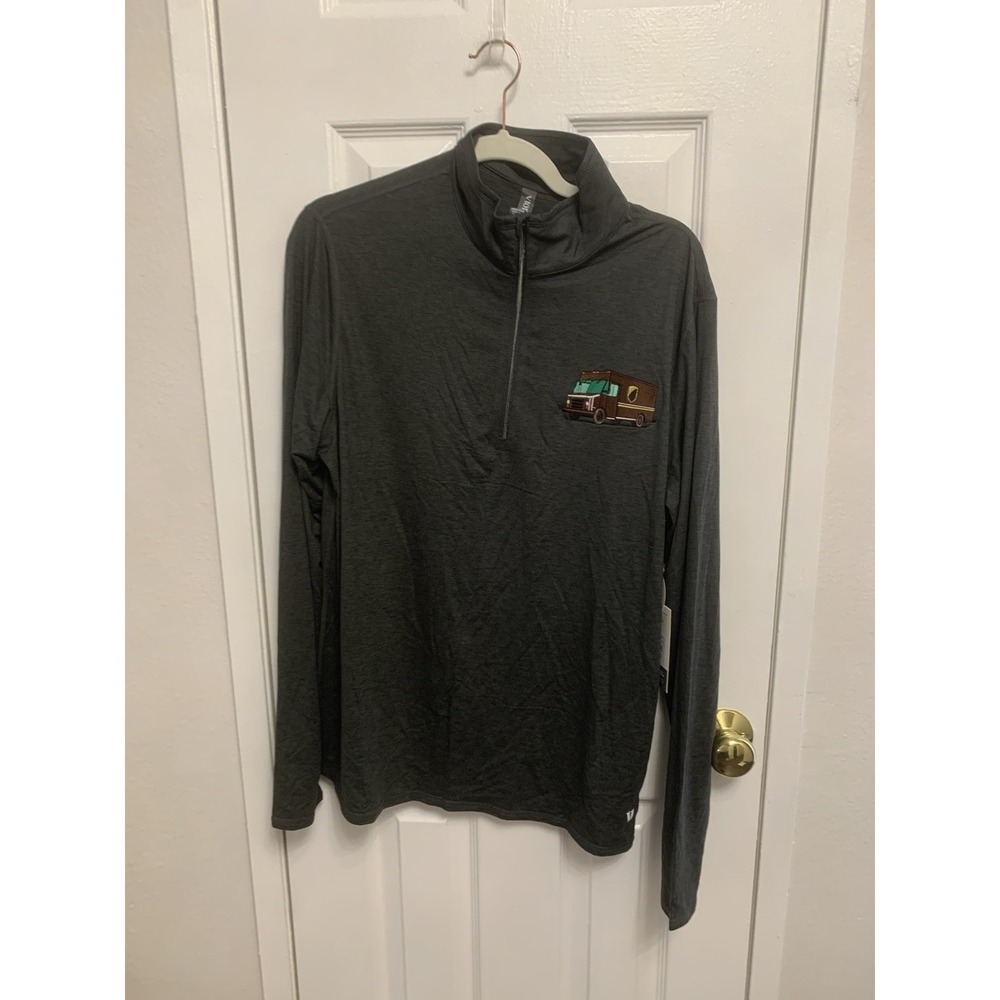 NWT Vuori Halo Essential 1/2 Zip Charcoal Heather Mens Sweater Large - Read